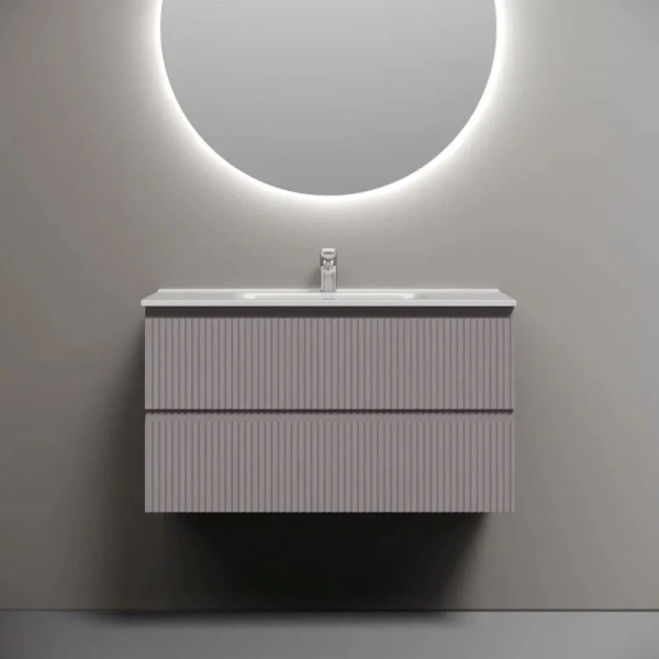 Тумба под раковину подвесная Sancos Snob R 90 см Doha Soft, современная, hi-tech - фото 3