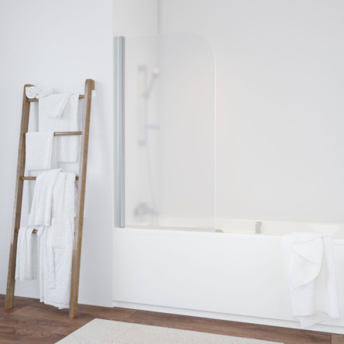 Душевая шторка на ванную профиль матовый хром стекло сатин Vegas-glass, недорогие - фото 2