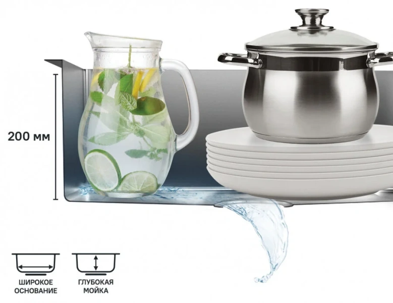 Мойка для кухни IDDIS Edifice 75 см графит, встраиваемые, интегрированные index_1 - фото 10