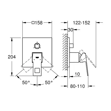 Смеситель для ванны встраиваемый Grohe Eurocube 24094000 - фото 2