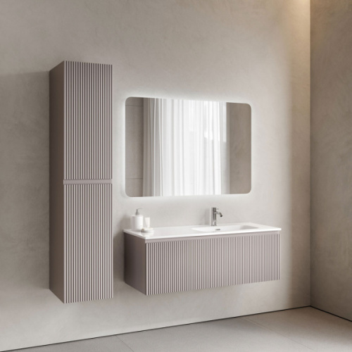 Тумба под раковину подвесная Sancos Snob R 1.0 120 см правая doha soft, серая - фото 7