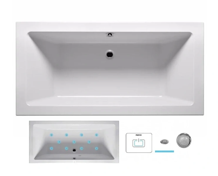 Ванна гидромассажная Riho Lugo 180 x 80 см, AIR, с гидромассажем - фото 6