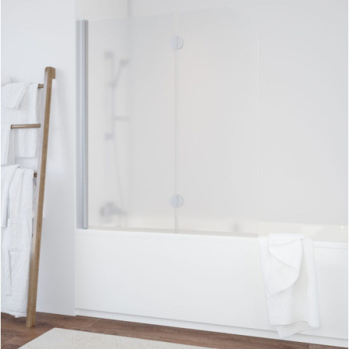 Душевая шторка на ванную стекло сатин Vegas-glass E2V 120 10 L, хромированный профиль, бронзовый профиль, золотой профиль, белый профиль, матовый профиль, другие - фото 3