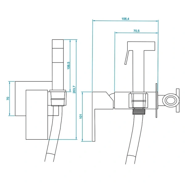 Гигиенический душ со смесителем RGW Shower Panels хром - фото 2