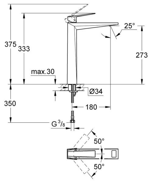 Смеситель для раковины Grohe Allure Brilliant 23114000 - фото 2