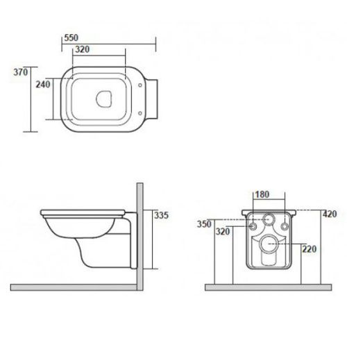 Унитаз подвесной Kerasan Waldorf черный глянцевый - фото 3