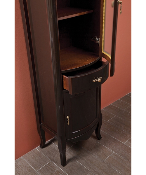 Шкаф-пенал, петли справа, цвет тёмное дерево глянец, фурнитура бронза, La Beaute Nora, по запросу - фото 2