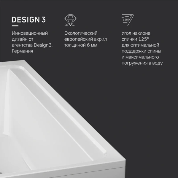 Ванна акриловая Am.Pm Inspire 2.0 170х75 см белая, 170 см - фото 9