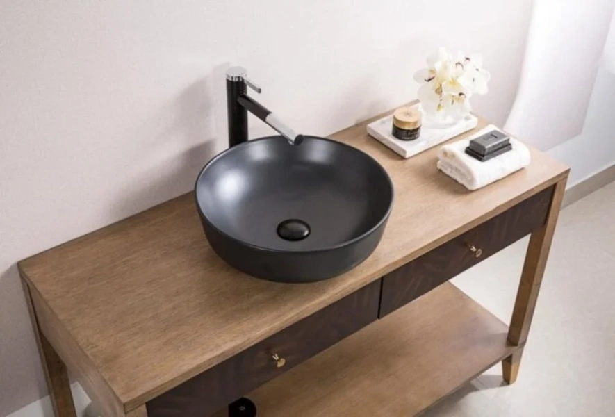 Раковина BelBagno 41 см накладная, чёрная матовая