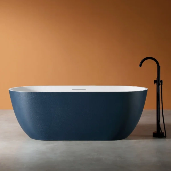 Ванна из искусственного камня Abber Frankfurt 170x75 см синяя матовая - фото 1