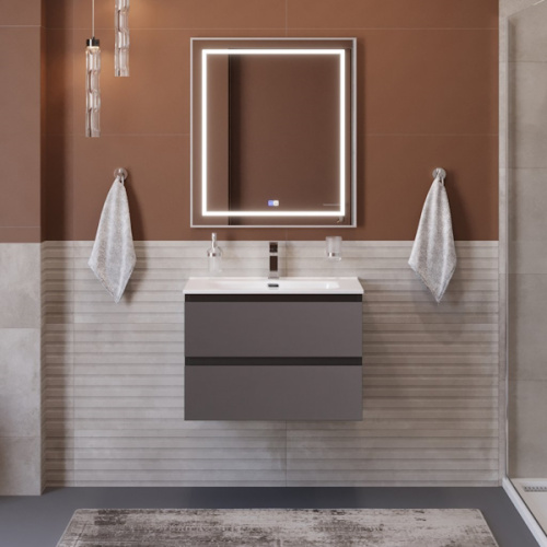 Тумба под раковину подвесная BelBagno Kraft 60 см темно-серый матовый - фото 2