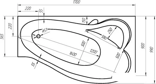 Акриловая ванна Relisan Isabella 170x90 L/R (Гл000010529/Гл000010530) - фото 2