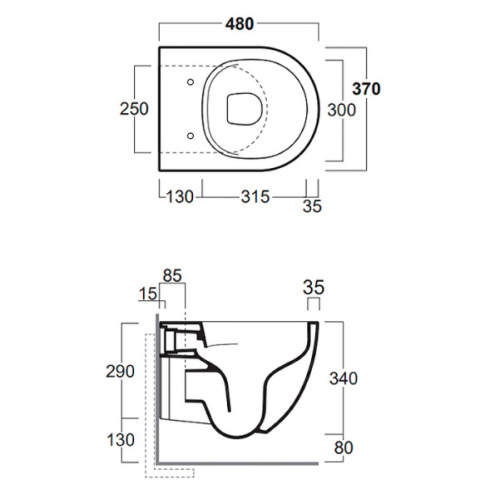 Унитаз подвесной Simas Vignoni безободковый - фото 2