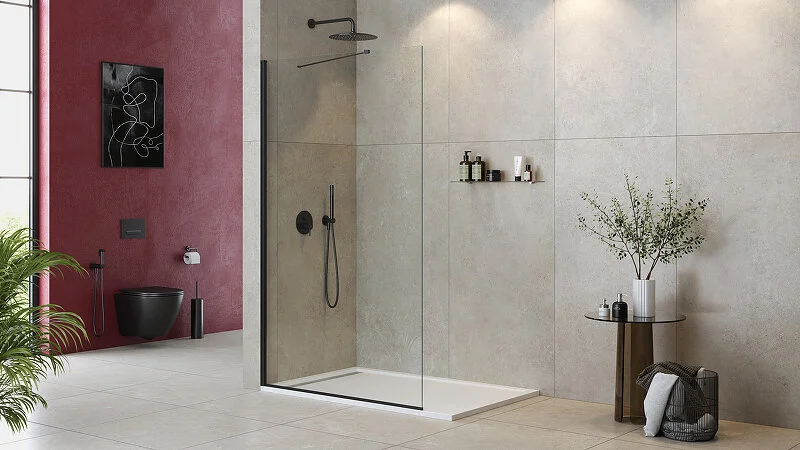 Душевая перегородка Cezares Liberta 120 см стекло прозрачное, профиль черный, современные, hi-tech index_1 - фото 9