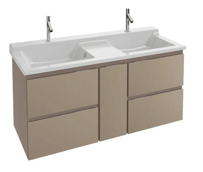 Раковина подвесная Jacob Delafon Soprano 140 см двойная, белая, подвесные, пристенные - фото 3