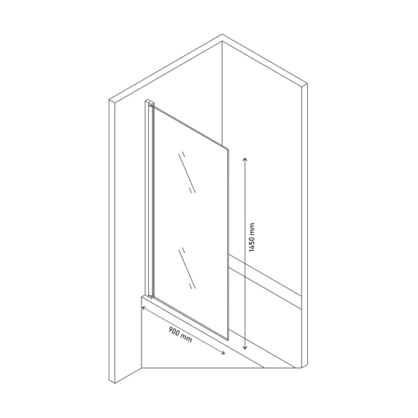 Шторка для ванны Berges River S Black 90х145 см прозрачное стекло, профиль черный, прозрачные - фото 7