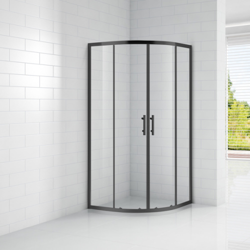 Душевой уголок Cezares Eco 90x90 см стекло прозрачное профиль черный - фото 1