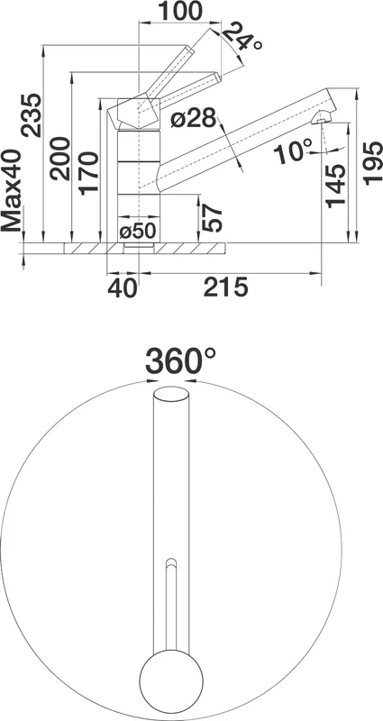 Смеситель для кухни, хром, Blanco Tivo, с поворотным изливом - фото 6