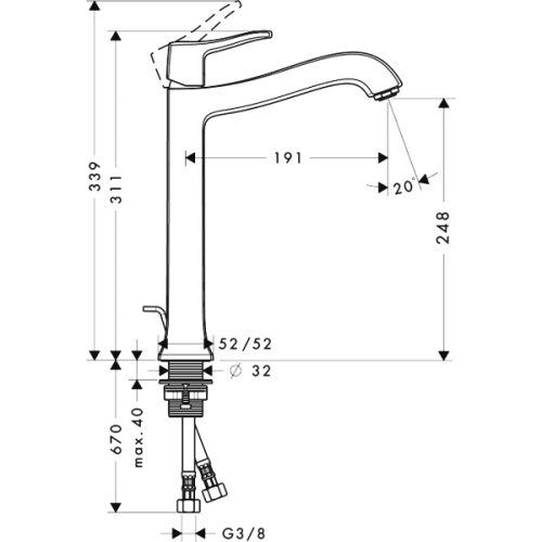 Смеситель для раковины Hansgrohe Metris Classic - фото 4