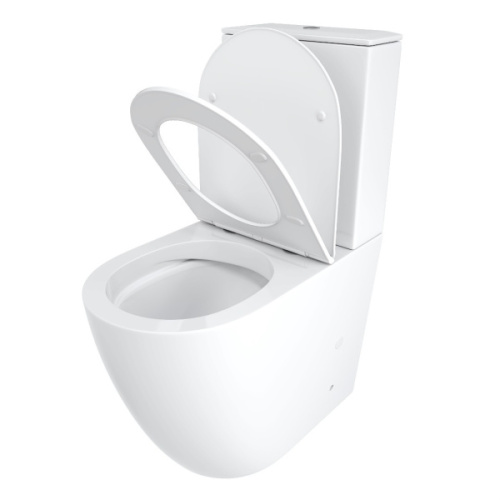 Унитаз компакт Ceruttispa Bella безободковый, с вертикальным выпуском в пол, с горизонтальным, прямым выпуском, с прямым выпуском - фото 7