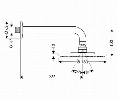 Верхний душ Hansgrohe Raindance 27471000HG - фото 2