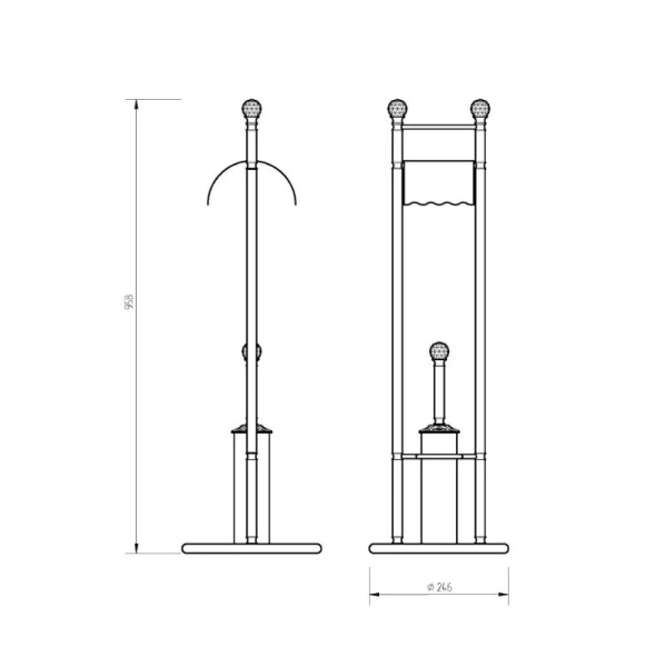 Стойка для ванной Migliore Cristalia бронза, классические, ретро, с кристаллами swarovski, декорированные - фото 2