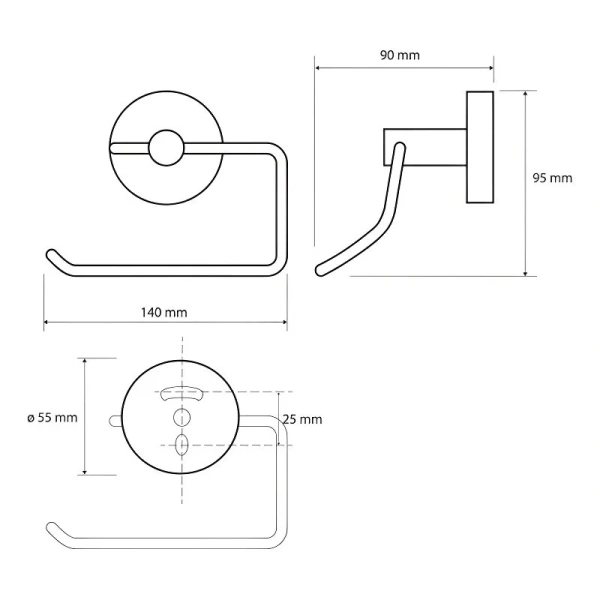 Бумагодержатель Bemeta Omega без крышки - фото 2
