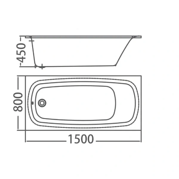 Ванна акриловая Arrow AG6315-1, 150 x 80 см, цвет белый - фото 2