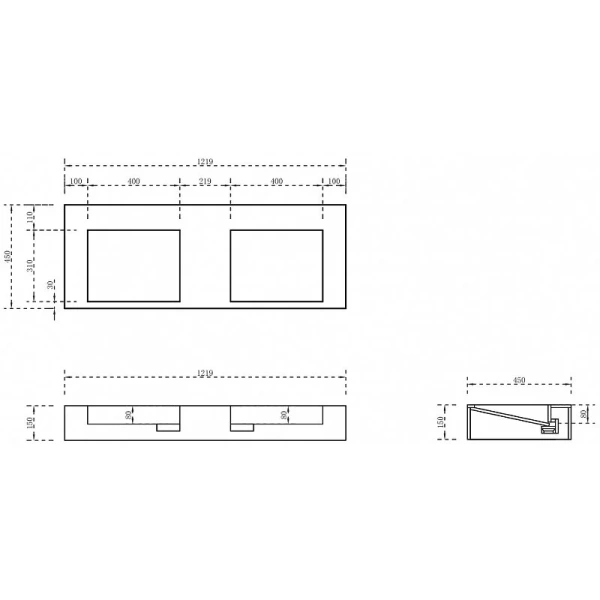 Раковина Abber Stein 120 см белая матовая - фото 2