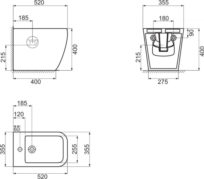 Биде напольное BelBagno Alpina с горизонтальным выпуском, напольные index_1 - фото 9