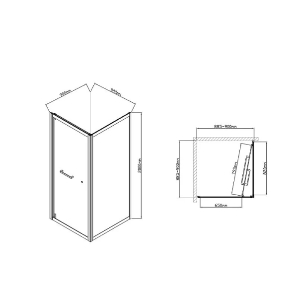 Душевой уголок Vincea Stile 90х90 см левый, квадратные - фото 2