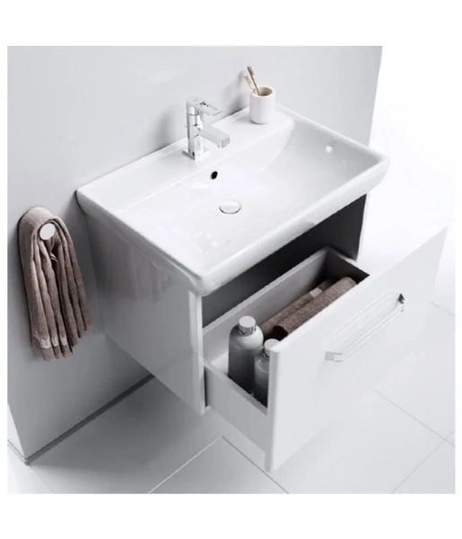 Тумба с раковиной подвесная Aqwella Нео Neo.01.06/1 60 см с одним ящиком, современная, hi-tech - фото 3