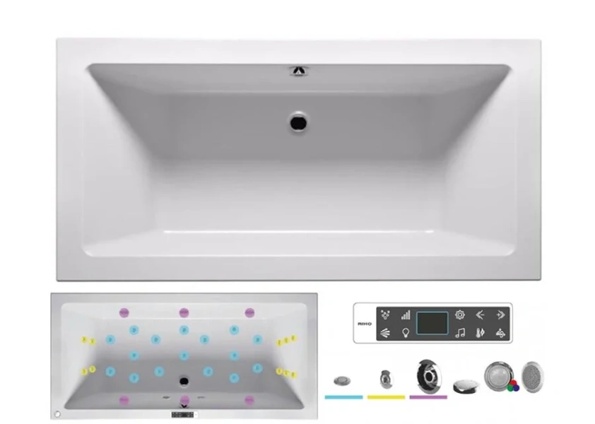 Ванна гидромассажная Riho Lusso 200 x 90 см, BLISS2 - фото 1