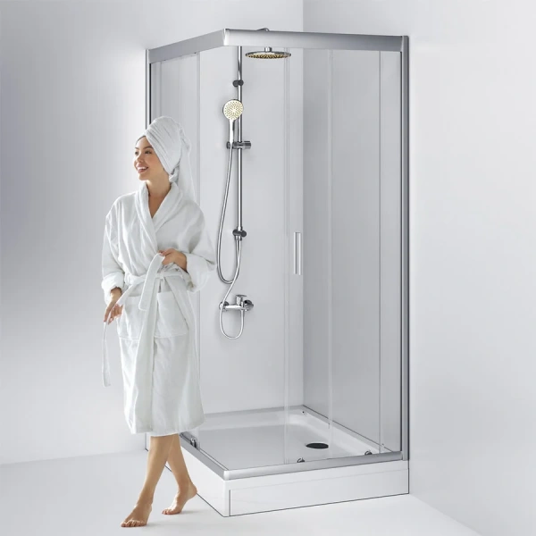 Душевой уголок Am.Pm Gem 120x90 см стекло прозрачное, профиль хром - фото 4