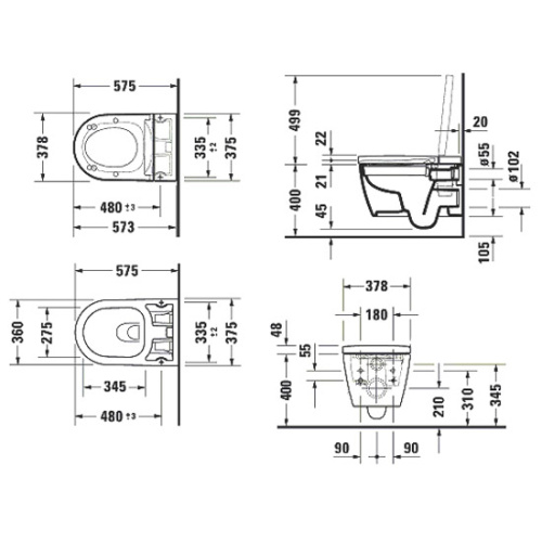 Унитаз подвесной Duravit ME by Starck белый - фото 3