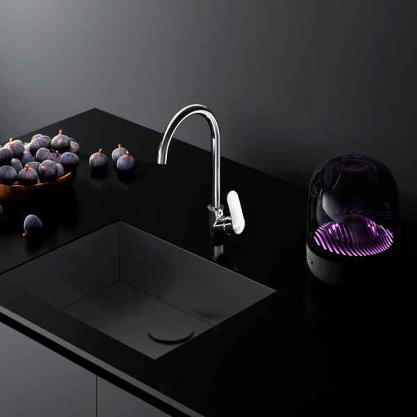 Смеситель для кухни Am.Pm Like с высоким изливом хром F8007100 (детальная фотография), высокие, из латуни, недорогие, округлая форма