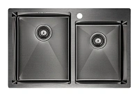Мойка для кухни Paulmark Helfer 78 см вороненая сталь