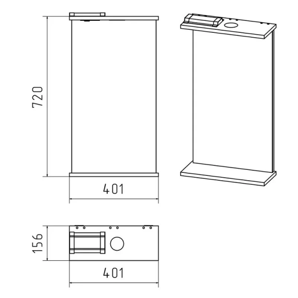 Зеркало с подсветкой Misty Магнолия 40 см прямоугольное Э-Маг02040-01Св (детальная фотография), в наличии