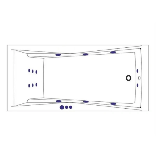 Ванна гидромассажная Whitecross Palace 0104.180080.100.SMART.BR, 180 x 80 см, форсунки бронза (детальная фотография), современныe, hi-tech