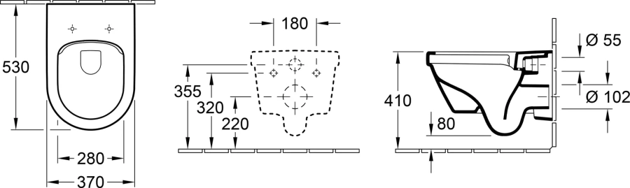Унитаз подвесной Villeroy & Boch Omnia Architectura альпийский белый без грязеотталкивающего покрытия 5684R001 (детальная фотография), подвесные, встраиваемые index_1