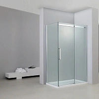 Душевой уголок Black&White Stellar Wind 120x80 см профиль хром, стекло прозрачное