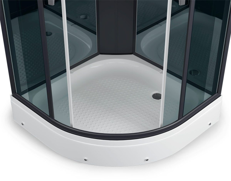 Душевая кабина Erlit Eclipse 100x100 см с гидромассажем ER5710P-C24 (детальная фотография), угловые, недорогие, для дачи, с гидромассажем, c тропическим душем, с вентиляцией, с крышей