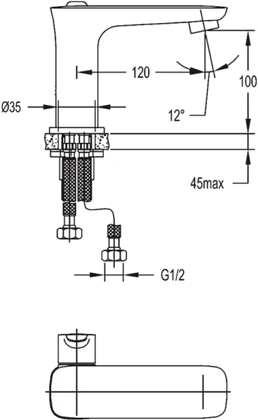 Смеситель для раковины Cezares Tesoro без донного клапана TESORO-F-LS-01-W0 (детальная фотография), современные, hi-tech