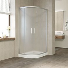 Душевой уголок профиль матовый хром стекло сатин Vegas-glass