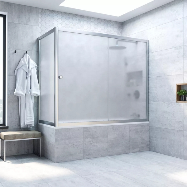 Душевая шторка на ванную стекло сатин Vegas-glass ZV+ZVF 170х90 10 (детальная фотография), стеклянные