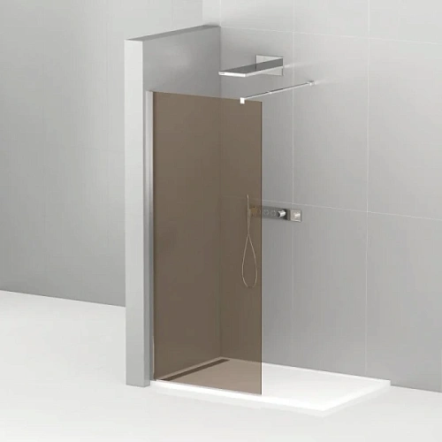 Душевая перегородка Cezares Liberta 110 см стекло бронза, профиль хром - фото 4