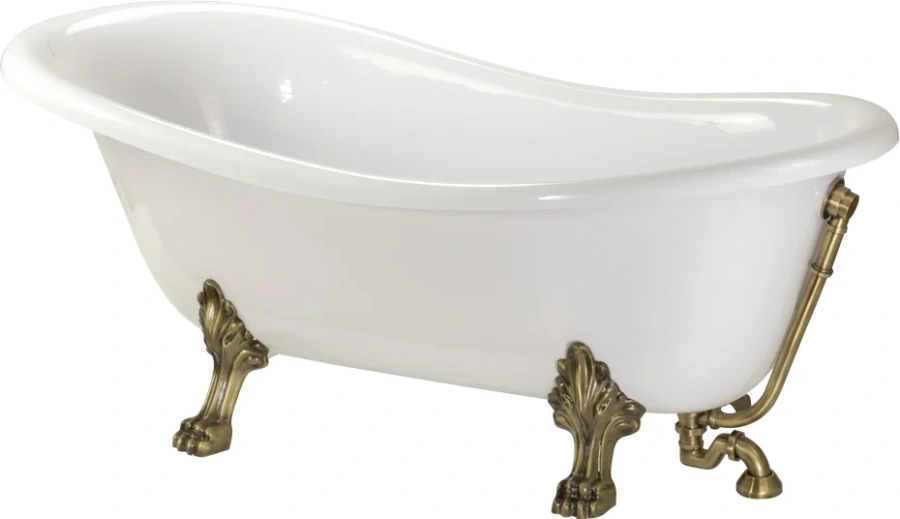 Ванна из искусственного камня Migliore Bella 170х80 см фурнитура бронза 23101 (детальная фотография), 170x80 см