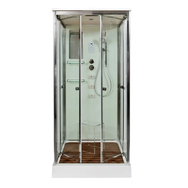 Душевая кабина Deto V 80х80 см средний поддон V8015 (детальная фотография), со средним поддоном