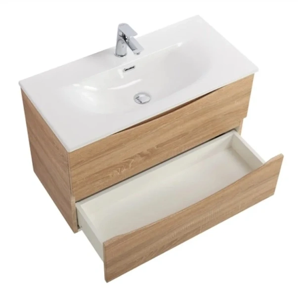 Тумба под раковину подвесная BelBagno Marino-Cer-Mini 80 см Rovere Bianco MARINO-CER-MINI-800-2C-SO-WO-P (детальная фотография), подвесная, пристенная