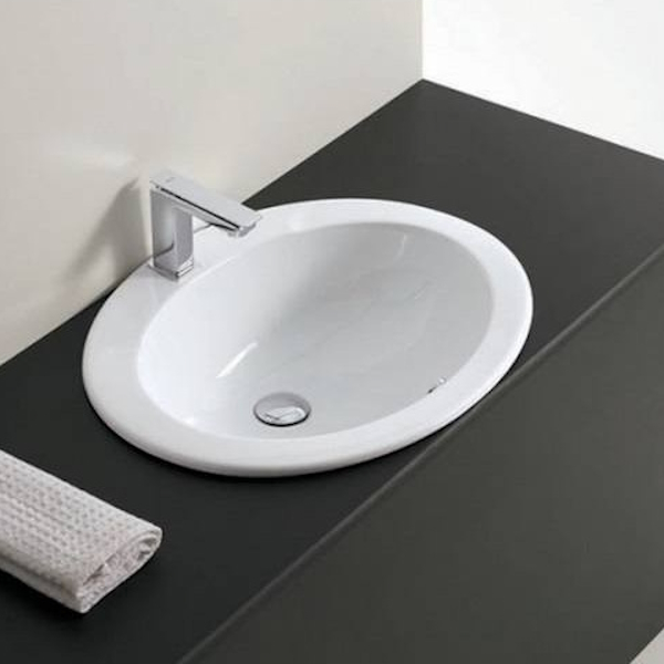 Раковина, цвет белый, ArtCeram Eolo ELL001 01 00 (детальная фотография), встраиваемые (в столешницу)